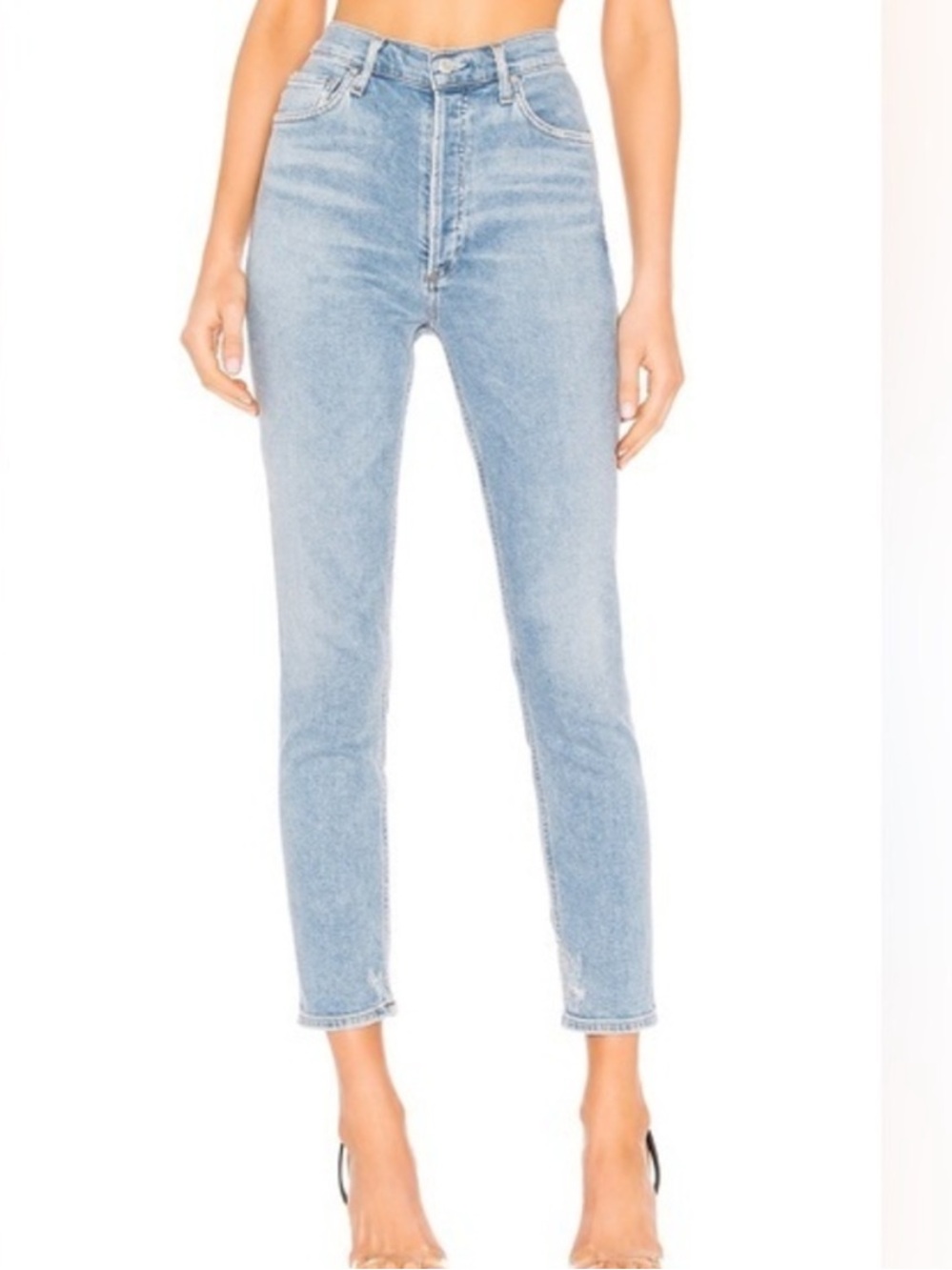 Agolde Nico High Rise Jeans Slim Womens 26 Denim Button Fly